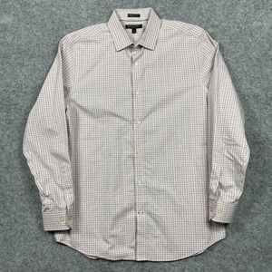 Banana Republic Camden Fit Non Iron Button Dress Shirt Mens L Red Plaid